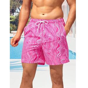 Pantalones cortos informales de poliéster 100% para hombre con bolsillos, pantalones cortos estampados de verano para hombre de BD - Product Image 1