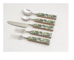 ชุดช้อนส้อมสแตนเลสสตีลสไตล์หรูหราด้ามไม้เปิดใช้งานการออกแบบให้ตกแต่งโต๊ะใช้รูปแบบรูปแบบขายดี - Product Image 1