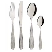 Ensemble de couverts en acier inoxydable finition argentée, écologique, résistant au lave-vaisselle, durable, pour la salle à manger quotidienne, design moderne