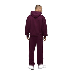 ชุดฮู้ดดี้ผ้าฟลีซหนานุ่มสีแดงเลือดหมู พร้อมโลโก้พิมพ์ด้านหน้า เสื้อกันหนาวสำหรับผู้หญิง ระบายอากาศได้ดี ไม่ยับง่าย สไตล์สตรีทแวร์ - Product Image 2