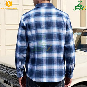 Camisa de franela de algodón Premium para hombre, camisa informal de manga larga con botones y bolsillos prácticos, transpirable y elegante - Product Image 4