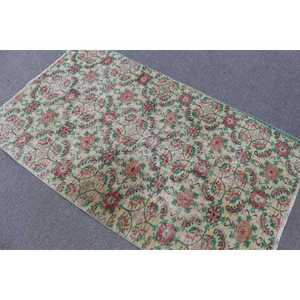 พรมสไตล์วินเทจตุรกี ขนาด 3.5x6.1 ฟุต พรมขนสัตว์สีแดง - Product Image 4