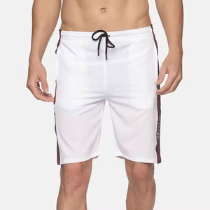 2024 mode hommes toile tricoté coton Shorts de course avec conception personnalisée panneau latéral décontracté respirant haute rue Style - Product Image 2