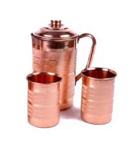 Carafe en cuivre classique de qualité supérieure, 1L, élégance classique en cuivre, pichet à eau de luxe - Product Image 6