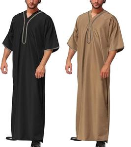 เสื้อผ้ามุสลิมมุสลิมแขนยาวสไตล์อาหรับสำหรับผู้ชายขายดี - Product Image 3