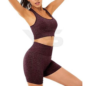 High Quality Cotton Summer Workout Gym Fitness <b>Bra</b> <b>and</b> <b>Shorts</b> <b>Set</b> Custom Yoga Wear for Plus Sizes Seamless <b>and</b> Soft - Product Image 6