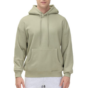 Sudadera con capucha de peso pesado de mezcla de algodón de fabricante OEM para hombre, jersey básico, sudadera de lana, estilo liso con hombros caídos - Product Image 6