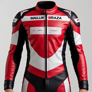 Malik Raza Costume de moto en cuir sur mesure, design personnalisé, équipement de sécurité pour course sur piste, toutes tailles - Product Image 5