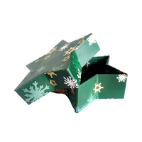 Boîte à bijoux en forme d'étoile gris vert foncé Boîte cadeau en matériau recyclé rigide avec stratification mate pour l'emballage des bijoux