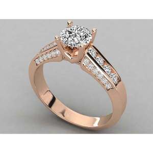 Bague pour femme en or 10 carats avec diamant solitaire cultivé en laboratoire, or rose 18 carats, clarté VS, bijoux fins, pureté du métal 14 carats, certifié IGI - Product Image 4