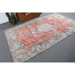 5x8.6 ft Vintage Rug, Turkish Large Rug, <b>Red</b> Moroccan <b>Wool</b> Rug - Product Image 2