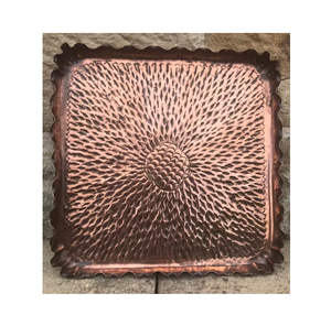 Plateau de service en cuivre forme ronde couleur or rose 100% plateau en cuivre de meilleure qualité taille personnalisée - Product Image 3