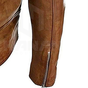 OEM Slim Fit chaqueta de cuero de los hombres de manga completa con cuello alto de alta calidad de costura y bolsillos laterales con cremallera - Product Image 4