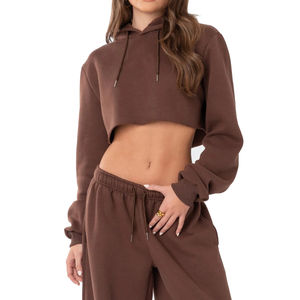 Dernières tendances 2026, sweat-shirt à capuche court pour femmes grande taille, vêtements décontractés élégants, qualité supérieure, sweat-shirt à capuche court imprimé pour femmes, sublimé - Product Image 1