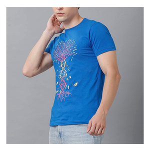 Venta al por mayor de alta calidad 100% algodón Oversize hombres cuello redondo Camiseta diseño personalizado con impresión digital - Product Image 3