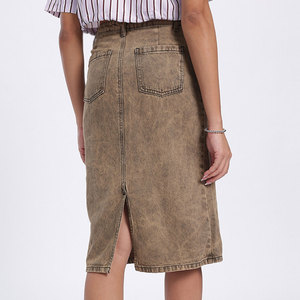 กระโปรงผ้ายีนส์ของผู้หญิงกระโปรงผ้าเดนิมแห้งเร็วสำหรับผู้ใหญ่ซักได้ตามต้องการ - Product Image 4