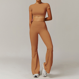 Conjunto de Yoga de alta calidad 2025 para mujer, conjunto de gimnasio de manga corta de secado rápido - Product Image 5