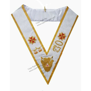 Collier de chaîne maçonnique en finition or-Support bleu Collier Regalia de haute qualité à vendre - Product Image 4