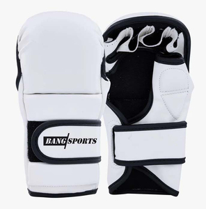 Gants de boxe en cuir véritable demi-doigt personnalisables en gros avec insert en mousse Gants de combat de rue MMA - Product Image 1