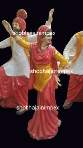 Statues en bois de Bhangra Punjabi pour décoration de mariage moderne et simple, OEM ODM disponible en Inde - Product Image 3