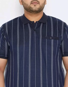 เสื้อยืดคอตตอนถักลายทางผู้ชาย Proelegance ผ้าฝ้าย 100% - Product Image 3