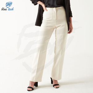 High Quality Women's Mid Flat Slim Stretch Polyester/Cotton <b>Trousers</b> for Business Casual Travel OEM Clothing Manufacturer Quick - Product Image 3