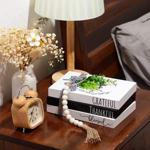 3 Pcs Decorative Books for Home Decor Thankful Grateful Blessed Farmhouse Faux Stacked Books Wooden <b>Rustic</b> Decorative Books - Product Image 2
