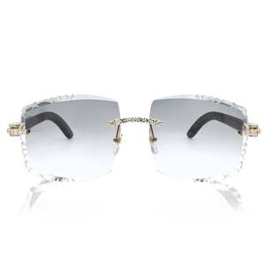 Mens and Womens Luxury Designer Sunglasses Rimless Moissanite Zircon Diamond Bling <b>Eyewear</b> for Boutique Inventory and Resell - Product Image 2