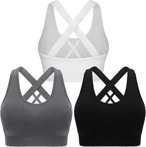 Sujetadores Deportivos Suaves de Alta Calidad para Mujer, Acolchados, de Alto Impacto, Sin Costuras, con Espalda Cruzada, Tops de Entrenamiento, Ropa Deportiva para Gimnasio - Product Image 1