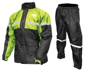 Imperméable et pantalon jaunes unisexes de PVC, combinaison de pluie de PVC/polyester avec la bande réfléchissante - Product Image 3