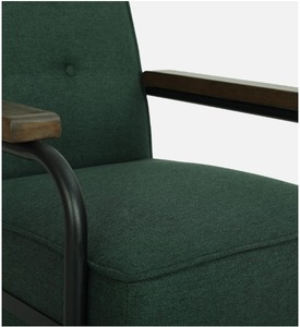 Sofá Otaru moderno de 1 plaza con terminales metálicos de madera con acabado Kale para hoteles, salas de estar, villas, Apartamentos - Product Image 6