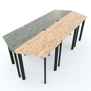 <b>Mini</b> Trapezoidal Table 88x50x75cm Minimalist Design Style Made of Rubber Wood Lego-Style HBLG018 - Product Image 6