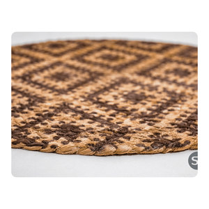Eco-Friendly 40 X 40 cm <b>Round</b> Jute Braided <b>Placemats</b> Printed Classic Rustic Style for Home Dining Table Decoration - Product Image 1