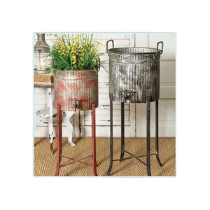 Jardinière moderne en fer galvanisé blanc, fabriquée à la main, avec taille personnalisée pour jardin et pépinière extérieure, pots de fleurs pour la maison - Product Image 5