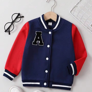 Veste universitaire tendance de haute qualité en cuir de vache avec col montant et logo frontal, écologique et imperméable - Product Image 1