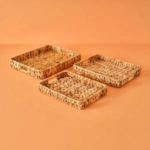 Meilleur choix de plateau décoratif en jacinthe d'eau naturelle pour le rangement et le service, plateaux artisanaux écologiques - Product Image 2