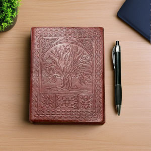 Journal en cuir de style bohème A5 2026, papier naturel fait à la main avec bordure irrégulière, artisanat artisanal par Paper Artisan Diary - Product Image 3