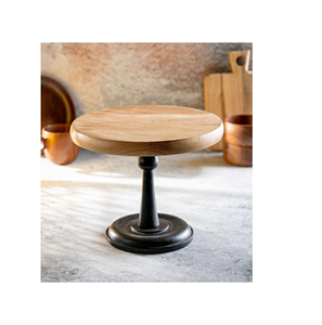 Décoration de mariage, support à gâteau en bois d'acacia, couleur marron, design classique, ustensiles de cuisson, plateau de service pour cupcakes et desserts, passe au lave-vaisselle - Product Image 5