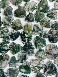 AAA Grade Natural Moss Agate Hearts Gemstone Beautiful Green Cabochon Cut InfinityStones Rajasthan for Wholesale Loose Gemstones - Product Image 5