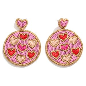 Boucles d'oreilles mode brodées avec perles de cristal - Product Image 1
