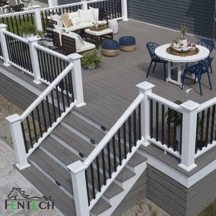 Fentech Veranda PVC White Decking Railing Vinyl Balusters Balconies ...