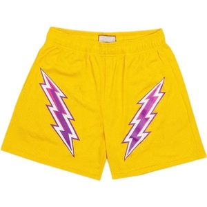 Black Mesh Men's Sporty 100% Polyester Mid <b>Lace</b> Sports Shorts <b>Elastic</b> Waist Quick Dry Athletic Gym Running Custom Logo - Product Image 5