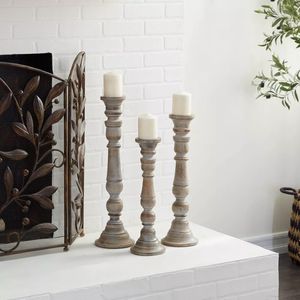 เชิงเทียนไม้แบบทนทานสไตล์บ้านไร่ขายดีวางเทียนคริสต์มาสเป็นมิตรต่อสิ่งแวดล้อมสำหรับตกแต่งโต๊ะ - Product Image 2