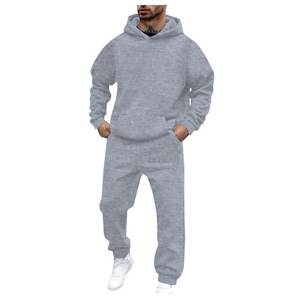 2025 nouvelle mode hommes survêtement ensembles à capuche et pantalon femmes couleur unie pull à capuche + pantalon costume vêtements de sport décontractés ensembles mâle - Product Image 4
