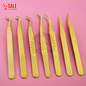 Pinzas de microfibra Nano Grip para extensiones de pestañas, punta fina en X de 90 grados, para extensiones de pestañas de volumen, sostenibles, probadas a mano - Product Image 1
