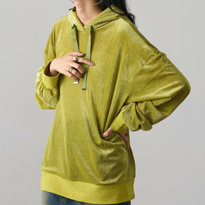 Sweat à capuche confortable au design minimaliste, prix direct usine / Tissu en velours à prix de gros, idéal pour un usage décontracté, sweat à capuche pour femmes 2026 - Product Image 2