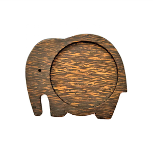 Posavasos de elefante de madera de coco ecológico para niños, venta al por mayor, buen precio - Product Image 1