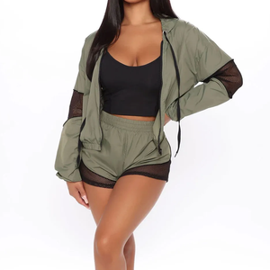 Precio al por mayor Chaqueta cortavientos y pantalones cortos demanda del cliente Chaqueta cortavientos y pantalones cortos - Product Image 5