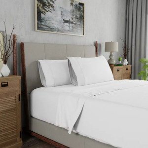 Ensemble de housse de couette à rayures blanches en coton de qualité supérieure pour hôtel drap de lit double king size à vendre à bas prix - Product Image 6