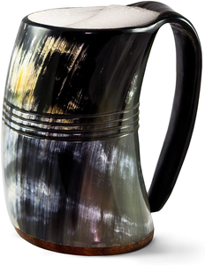 Buffalo <b>Drinking</b> <b>Horn</b> with <b>Horn</b> Carved Antique Viking <b>Drinking</b> Party Ware Use India Handicraft Free Sample - Product Image 4